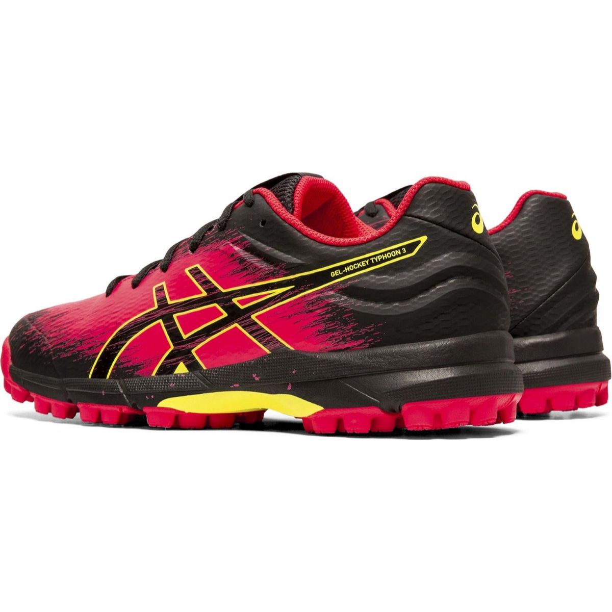 Asics Gel-Typhoon 3 - Hockey Schoenen Dames - Zwart/Roze/Geel