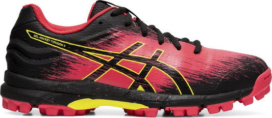Asics Gel-Typhoon 3 - Hockey Schoenen Dames - Zwart/Roze/Geel